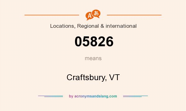 What does 05826 mean? It stands for Craftsbury, VT