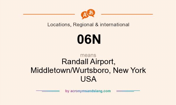 What does 06N mean? It stands for Randall Airport, Middletown/Wurtsboro, New York USA