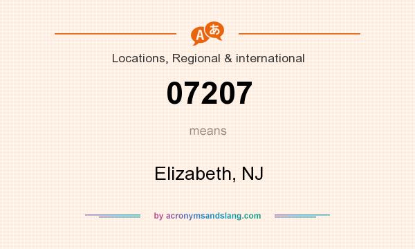 What does 07207 mean? It stands for Elizabeth, NJ