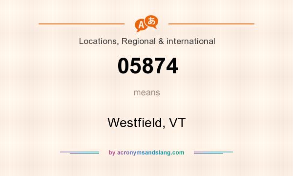 What does 05874 mean? It stands for Westfield, VT