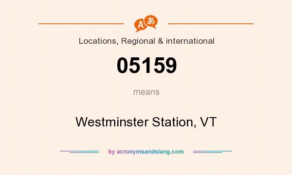 What does 05159 mean? It stands for Westminster Station, VT