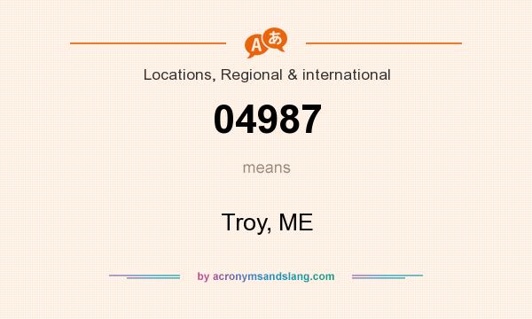 What does 04987 mean? It stands for Troy, ME