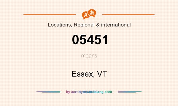 What does 05451 mean? It stands for Essex, VT