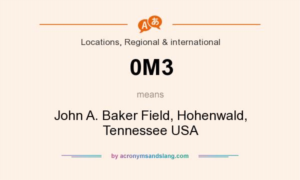 What does 0M3 mean? It stands for John A. Baker Field, Hohenwald, Tennessee USA