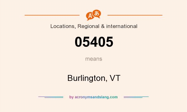 What does 05405 mean? It stands for Burlington, VT