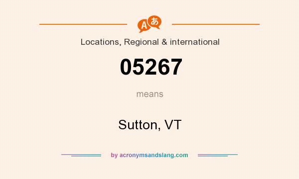 What does 05267 mean? It stands for Sutton, VT