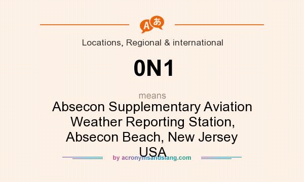 What does 0N1 mean? It stands for Absecon Supplementary Aviation Weather Reporting Station, Absecon Beach, New Jersey USA