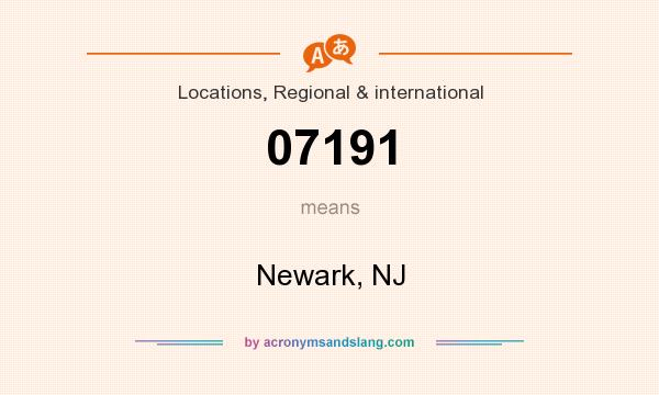 What does 07191 mean? It stands for Newark, NJ