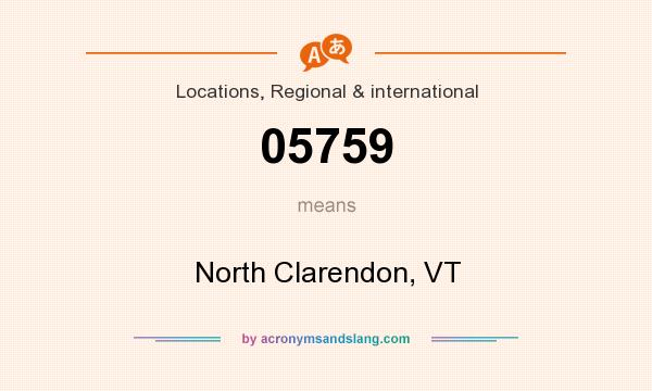 What does 05759 mean? It stands for North Clarendon, VT