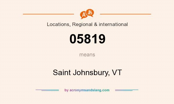 What does 05819 mean? It stands for Saint Johnsbury, VT