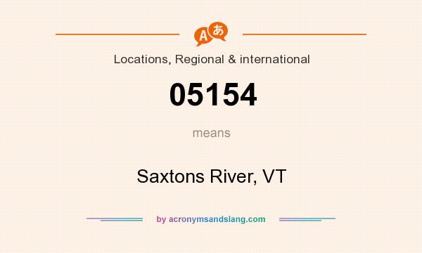 What does 05154 mean? It stands for Saxtons River, VT