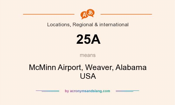What does 25A mean? It stands for McMinn Airport, Weaver, Alabama USA