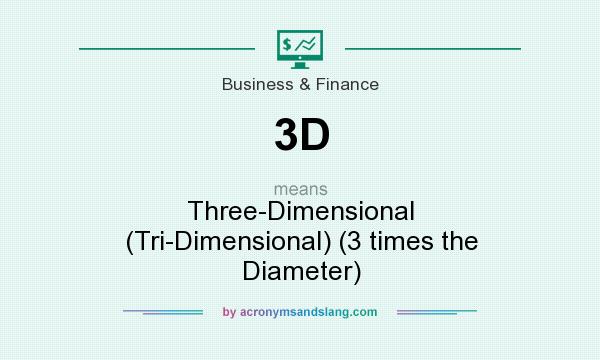 What does 3D mean? It stands for Three-Dimensional (Tri-Dimensional) (3 times the Diameter)