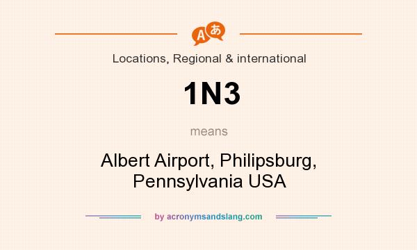What does 1N3 mean? It stands for Albert Airport, Philipsburg, Pennsylvania USA