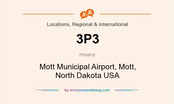 What does 3P3 mean? It stands for Mott Municipal Airport, Mott, North Dakota USA