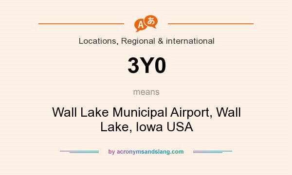 What does 3Y0 mean? It stands for Wall Lake Municipal Airport, Wall Lake, Iowa USA