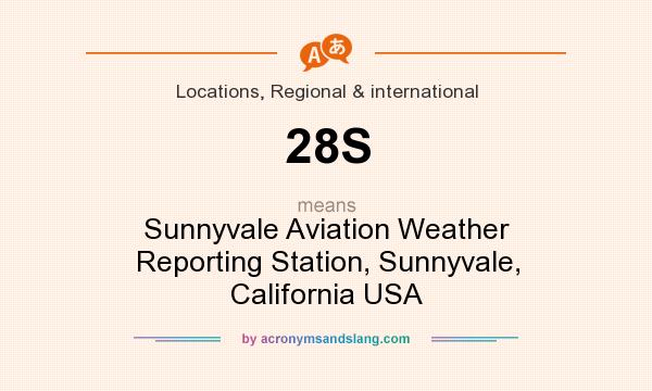 What does 28S mean? It stands for Sunnyvale Aviation Weather Reporting Station, Sunnyvale, California USA