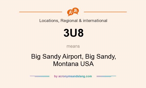 What does 3U8 mean? It stands for Big Sandy Airport, Big Sandy, Montana USA
