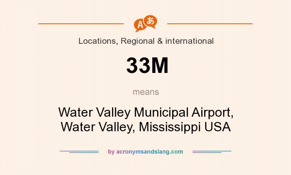 What does 33M mean? It stands for Water Valley Municipal Airport, Water Valley, Mississippi USA
