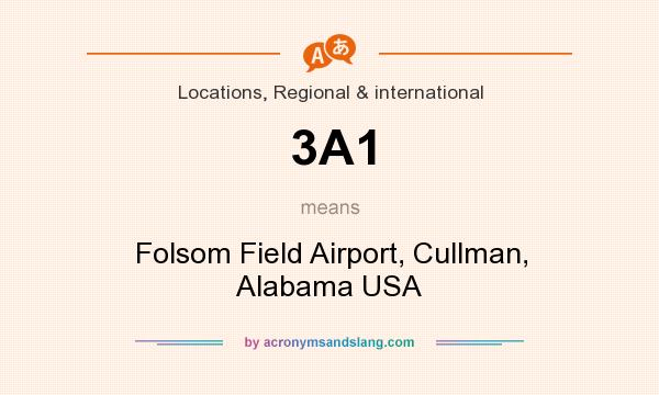 What does 3A1 mean? It stands for Folsom Field Airport, Cullman, Alabama USA