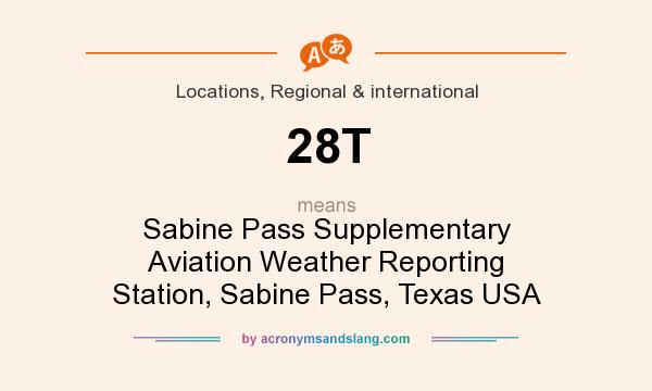 What does 28T mean? It stands for Sabine Pass Supplementary Aviation Weather Reporting Station, Sabine Pass, Texas USA