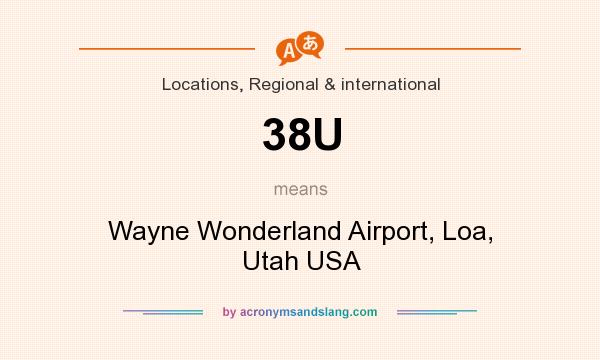 What does 38U mean? It stands for Wayne Wonderland Airport, Loa, Utah USA