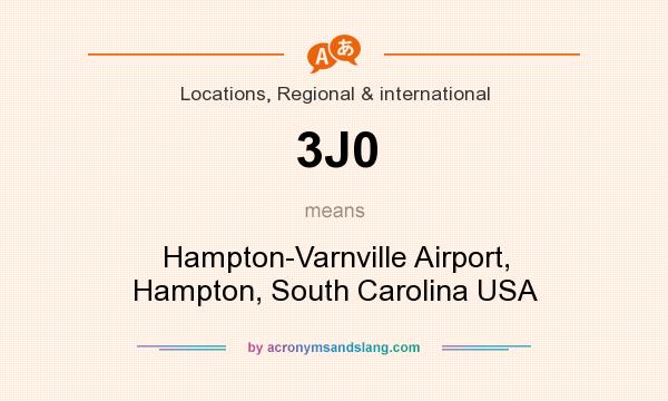 What does 3J0 mean? It stands for Hampton-Varnville Airport, Hampton, South Carolina USA