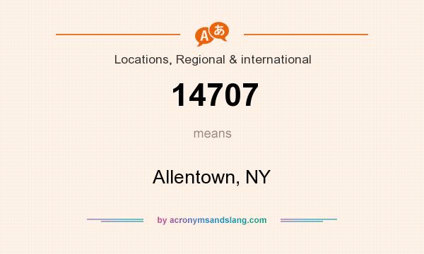 What does 14707 mean? It stands for Allentown, NY