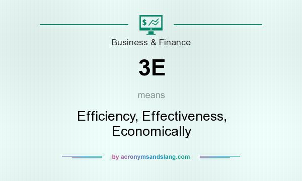What does 3E mean? It stands for Efficiency, Effectiveness, Economically