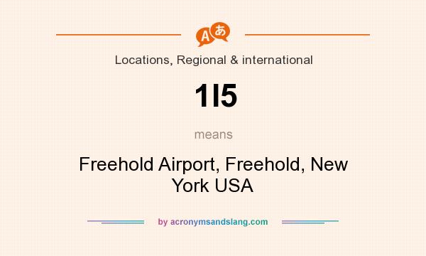 What does 1I5 mean? It stands for Freehold Airport, Freehold, New York USA