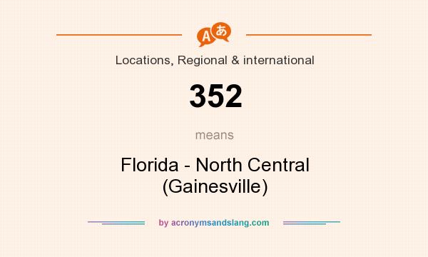 What does 352 mean? It stands for Florida - North Central (Gainesville)