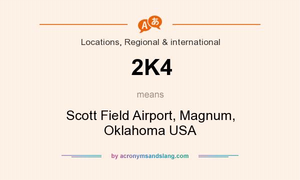 What does 2K4 mean? It stands for Scott Field Airport, Magnum, Oklahoma USA