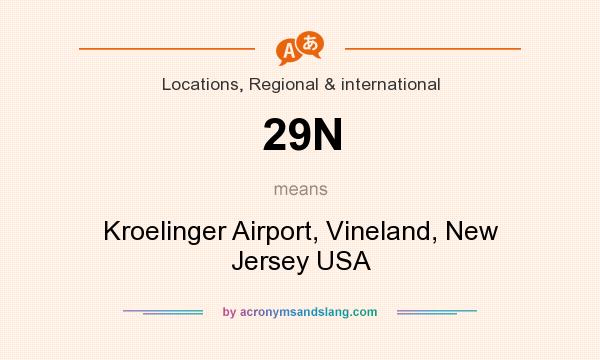 What does 29N mean? It stands for Kroelinger Airport, Vineland, New Jersey USA