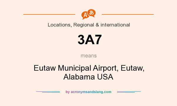 What does 3A7 mean? It stands for Eutaw Municipal Airport, Eutaw, Alabama USA