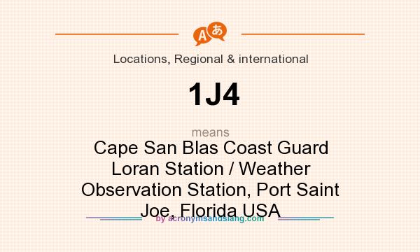 What does 1J4 mean? It stands for Cape San Blas Coast Guard Loran Station / Weather Observation Station, Port Saint Joe, Florida USA