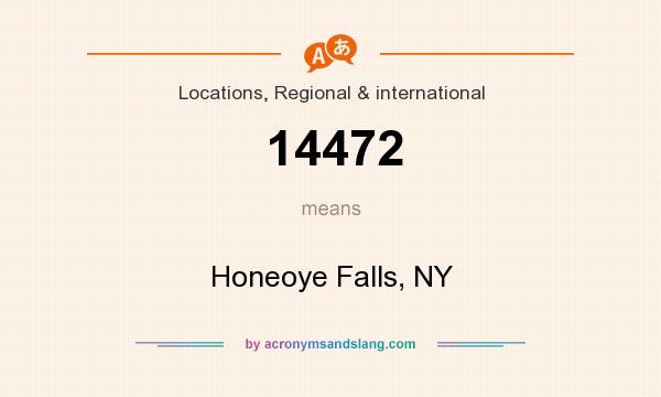 What does 14472 mean? It stands for Honeoye Falls, NY