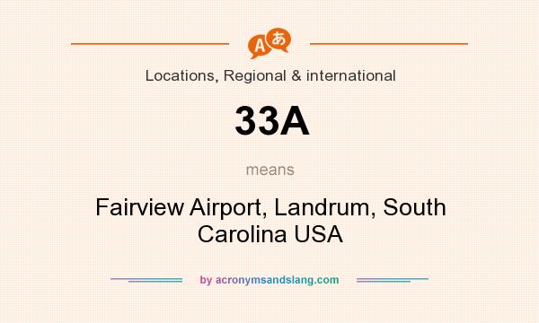 What does 33A mean? It stands for Fairview Airport, Landrum, South Carolina USA