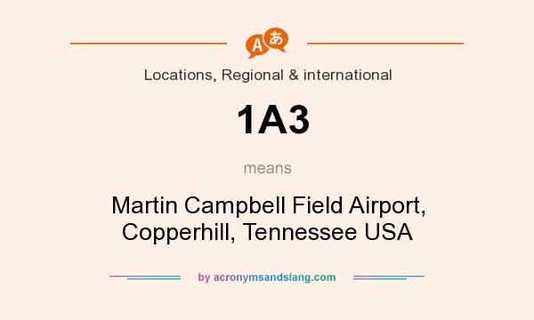 What does 1A3 mean? It stands for Martin Campbell Field Airport, Copperhill, Tennessee USA