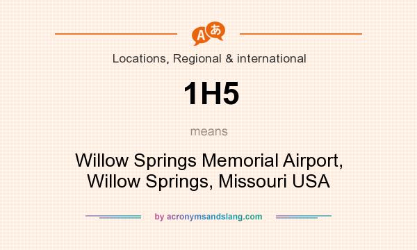 What does 1H5 mean? It stands for Willow Springs Memorial Airport, Willow Springs, Missouri USA
