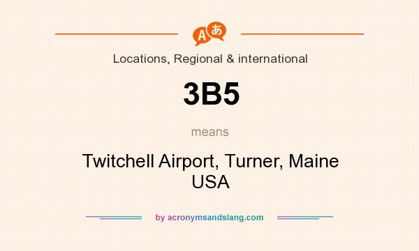What does 3B5 mean? It stands for Twitchell Airport, Turner, Maine USA