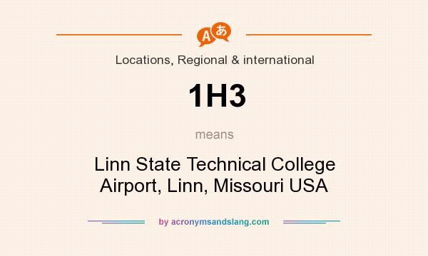 What does 1H3 mean? It stands for Linn State Technical College Airport, Linn, Missouri USA