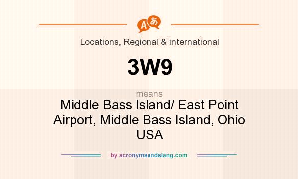 What does 3W9 mean? It stands for Middle Bass Island/ East Point Airport, Middle Bass Island, Ohio USA