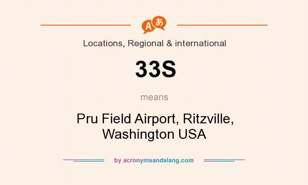 What does 33S mean? It stands for Pru Field Airport, Ritzville, Washington USA