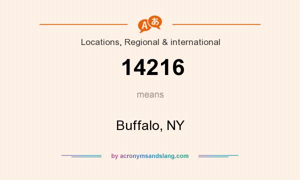 What does 14216 mean? It stands for Buffalo, NY