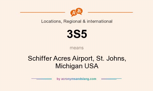 What does 3S5 mean? It stands for Schiffer Acres Airport, St. Johns, Michigan USA