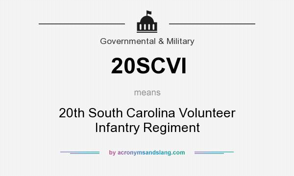 What does 20SCVI mean? It stands for 20th South Carolina Volunteer Infantry Regiment