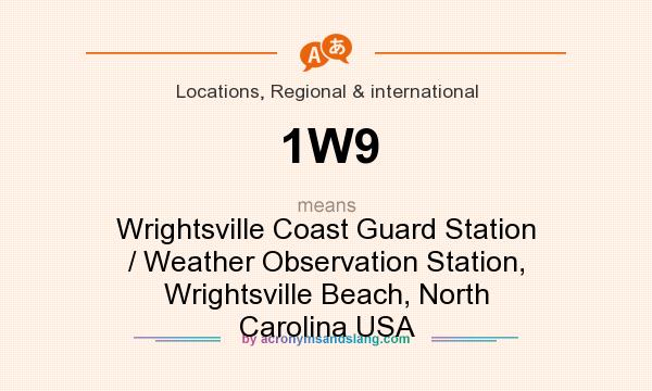 What does 1W9 mean? It stands for Wrightsville Coast Guard Station / Weather Observation Station, Wrightsville Beach, North Carolina USA