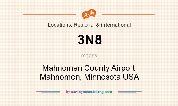 What does 3N8 mean? It stands for Mahnomen County Airport, Mahnomen, Minnesota USA