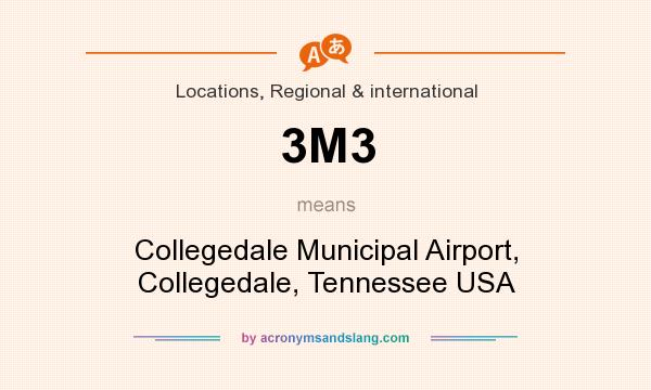 What does 3M3 mean? It stands for Collegedale Municipal Airport, Collegedale, Tennessee USA