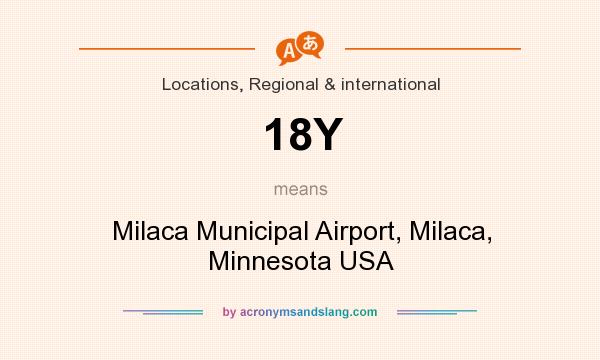 What does 18Y mean? It stands for Milaca Municipal Airport, Milaca, Minnesota USA